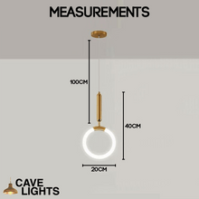 Load image into Gallery viewer, Nordic Shaped Pendant Light model D measurements