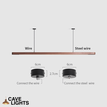 Load image into Gallery viewer, Nordic Wood Strip LED Ceiling Light measurements