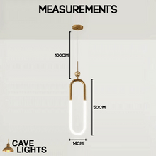 Load image into Gallery viewer, Nordic Shaped Pendant Light model E measurements