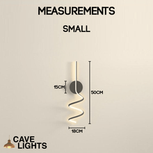 Load image into Gallery viewer, Nordic Spiral Wall Light small model measurements