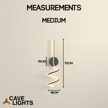 Load image into Gallery viewer, Nordic Spiral Wall Light medium model measurements