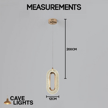 Load image into Gallery viewer, Diamond Style Pendant Light model B single light measurements