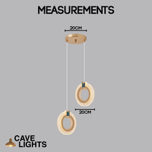 Load image into Gallery viewer, Diamond Style Pendant Light model A double light measurements