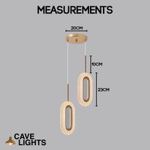 Load image into Gallery viewer, Diamond Style Pendant Light model B double light measurements