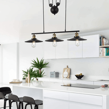 Load image into Gallery viewer, Black Pulley Ceiling Light above kitchen island