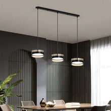 Load image into Gallery viewer, Black Industrial Style Chandelier above dining table