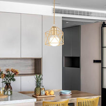 Load image into Gallery viewer, Gold Nordic Minimalist Hanging Lampshade above kitchen table