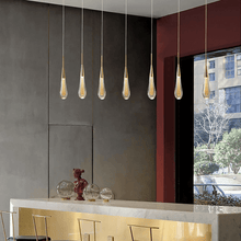Load image into Gallery viewer, Glass Teardrop Pendant Lights above kitchen island