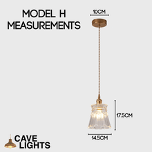Load image into Gallery viewer, Crystal Pendant Lamp Model H measurements