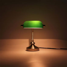 Load image into Gallery viewer, Mini Old-Fashioned Bank Desk Light with light on