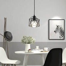 Load image into Gallery viewer, Black Nordic Minimalist Hanging Lampshade above living room table
