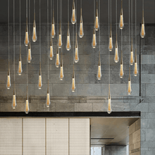Load image into Gallery viewer, Glass Teardrop Pendant Lights hanging from ceiling in house