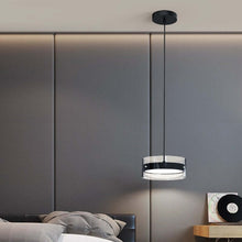 Load image into Gallery viewer, Black Industrial Style Chandelier above bedside table