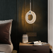 Load image into Gallery viewer, Diamond Style Pendant Light model A above bedside table