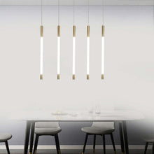 Load image into Gallery viewer, Five Nordic Shaped Pendant Lights above dining table
