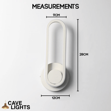 Load image into Gallery viewer, Circular Bedside Wall Light measurements
