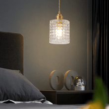 Load image into Gallery viewer, Crystal Pendant Lamp above bedside table next to bed