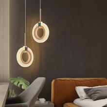 Load image into Gallery viewer, Diamond Style Pendant Light model A above desk in bedroom