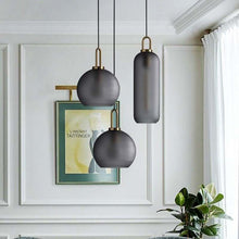 Load image into Gallery viewer, Smoky Glass Pendant Lights in living room