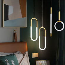 Load image into Gallery viewer, Nordic Shaped Pendant Lights next to bed