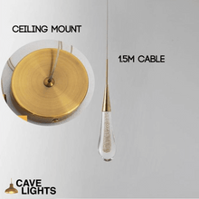 Load image into Gallery viewer, Glass Teardrop Pendant Light components