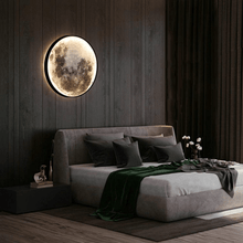 Load image into Gallery viewer, Moon Planet Wall Light on bedroom wall above bed