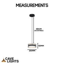 Load image into Gallery viewer, Industrial Style Chandelier single light model measurements