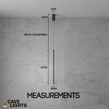 Load image into Gallery viewer, Bedside LED Pendant Light measurements