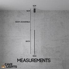 Load image into Gallery viewer, Bedside LED Pendant Light measurements