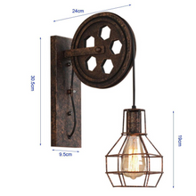 Load image into Gallery viewer, Vintage Rusted Wall Light measurements