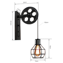 Load image into Gallery viewer, Black Vintage Rusted Wall Light measurements