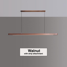 Load image into Gallery viewer, Walnut Nordic Wood Strip LED Ceiling Light with strip attachment model