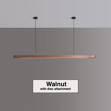 Load image into Gallery viewer, Walnut Nordic Wood Strip LED Ceiling Light with disc attachment model
