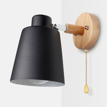 Load image into Gallery viewer, Black Coloured Wooden Switch Lamp on wall