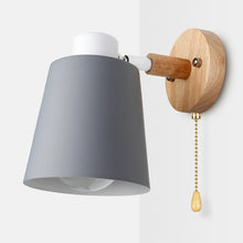 Load image into Gallery viewer, Grey Coloured Wooden Switch Lamp on wall