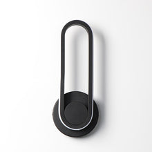 Load image into Gallery viewer, Black Circular Bedside Wall Light on wall