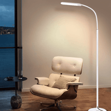 Load image into Gallery viewer, White Adjustable LED Reading Lamp next to desk chair
