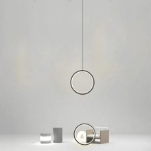 Load image into Gallery viewer, Black LED Single Ring Pendant Light
