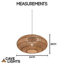 Load image into Gallery viewer, Modern Chinese Wicker Ceiling Light model A measurements
