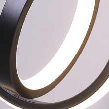 Load image into Gallery viewer, Close-up of Black Modern Luxury Ring Wall Light
