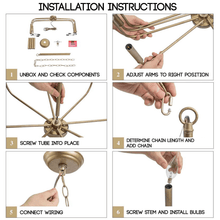 Load image into Gallery viewer, Modern Scandinavian Candle Chandelier installation instructions
