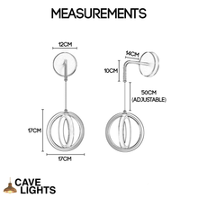 Load image into Gallery viewer, Modern Luxury Ring Wall Light measurements
