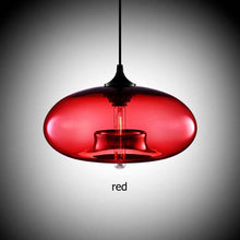 Load image into Gallery viewer, Coloured Glass Pendant Light in red colour
