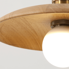 Load image into Gallery viewer, Close-up of Oriental Wood Disc Light
