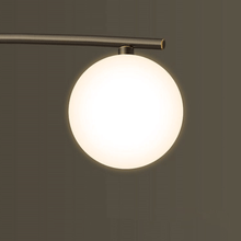 Load image into Gallery viewer, Close-up of Black Modern Long Arm Chandelier lightbulb
