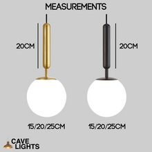 Load image into Gallery viewer, Glass Ball Pendant Lamp measurements
