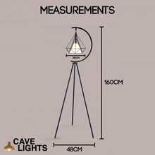 Load image into Gallery viewer, Nordic Triangle Tripod Floor Lamp measurements
