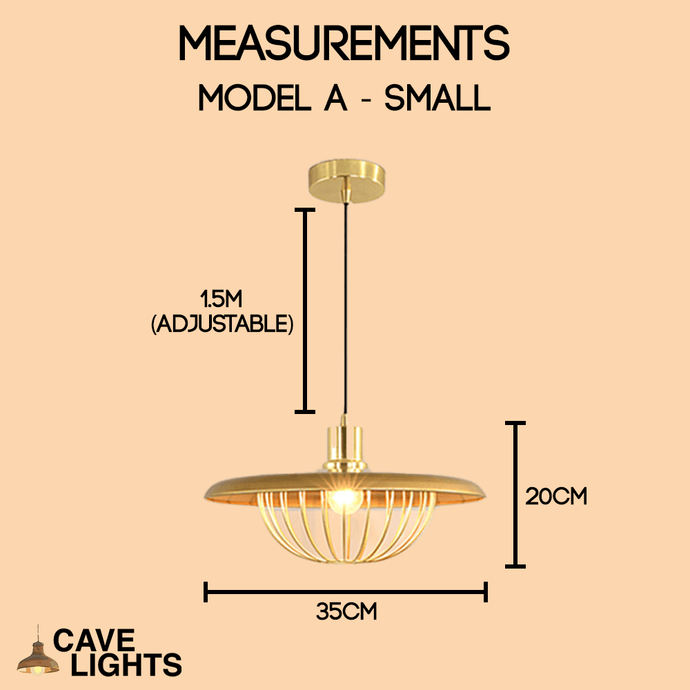 Japanese Style Metal Pendant Light model A small measurements