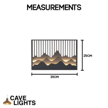 Load image into Gallery viewer, Small Rectangular Garden Mountain Range Wall Light measurements
