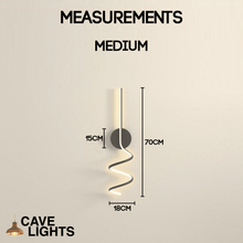 Load image into Gallery viewer, Nordic Spiral Wall Light medium model measurements
